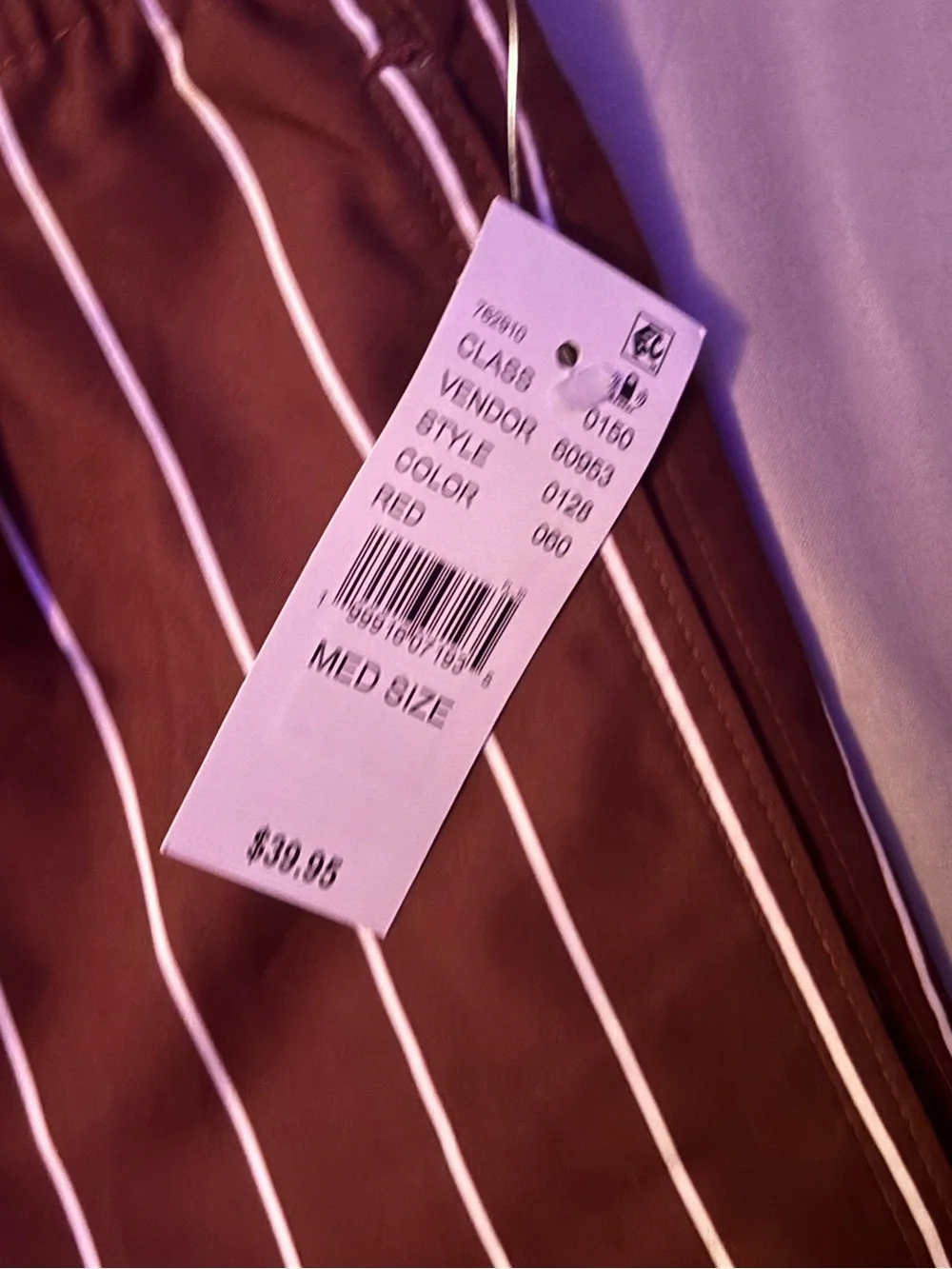 PacSun Brown Swim Trunks with White Pinstripes